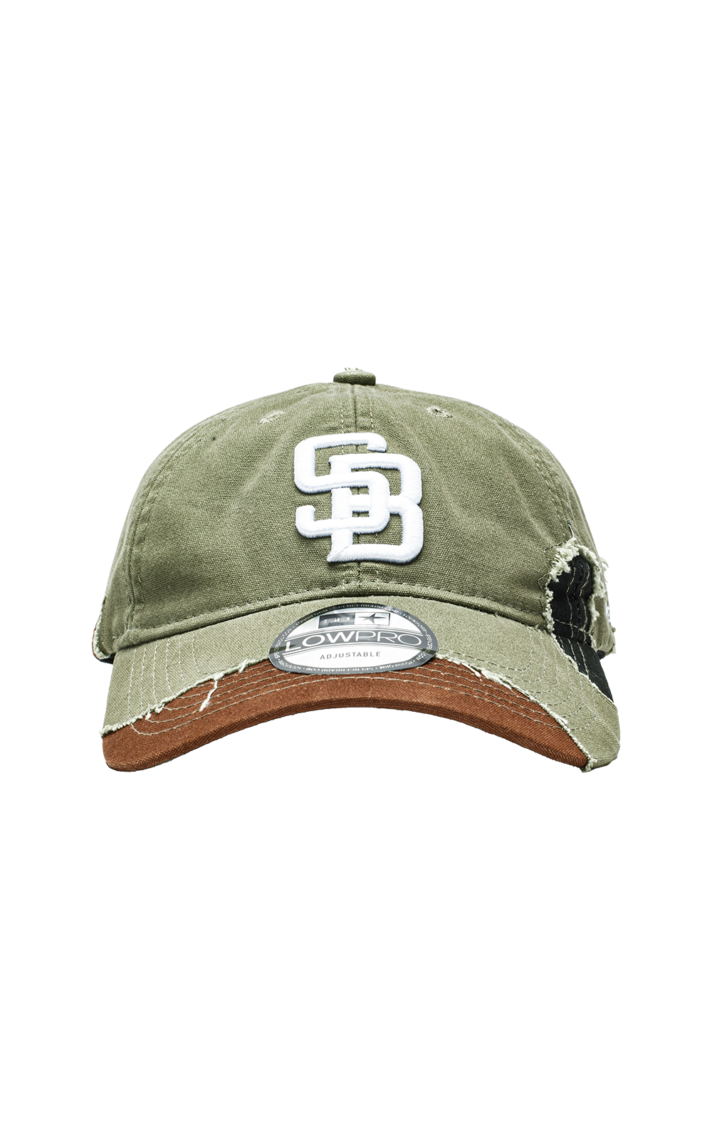 GREEN CAMO DISTRESSED CAP