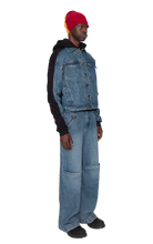 Load image into Gallery viewer, BLUE &amp; BLACK PANELED DENIM JACKET
