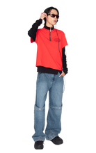 Load image into Gallery viewer, RED &amp; BLACK LAYERED TRACK JACKET
