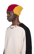 Load image into Gallery viewer, RED &amp; YELLOW SPLIT BEANIE
