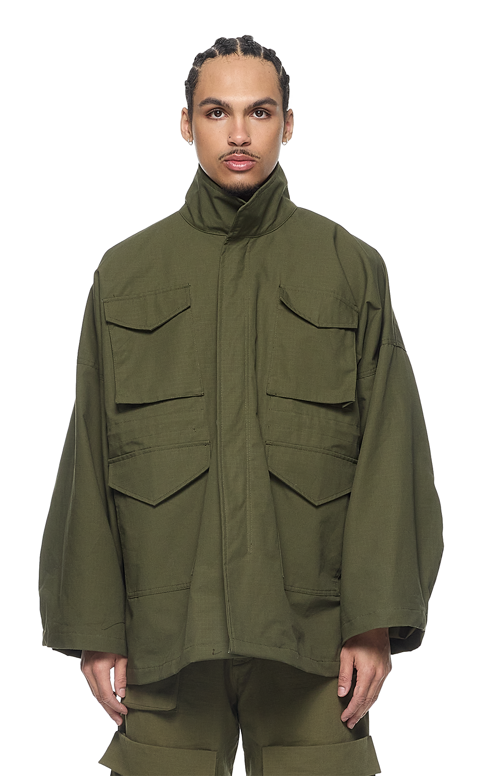 M-SB GREEN CARGO FIELD COAT