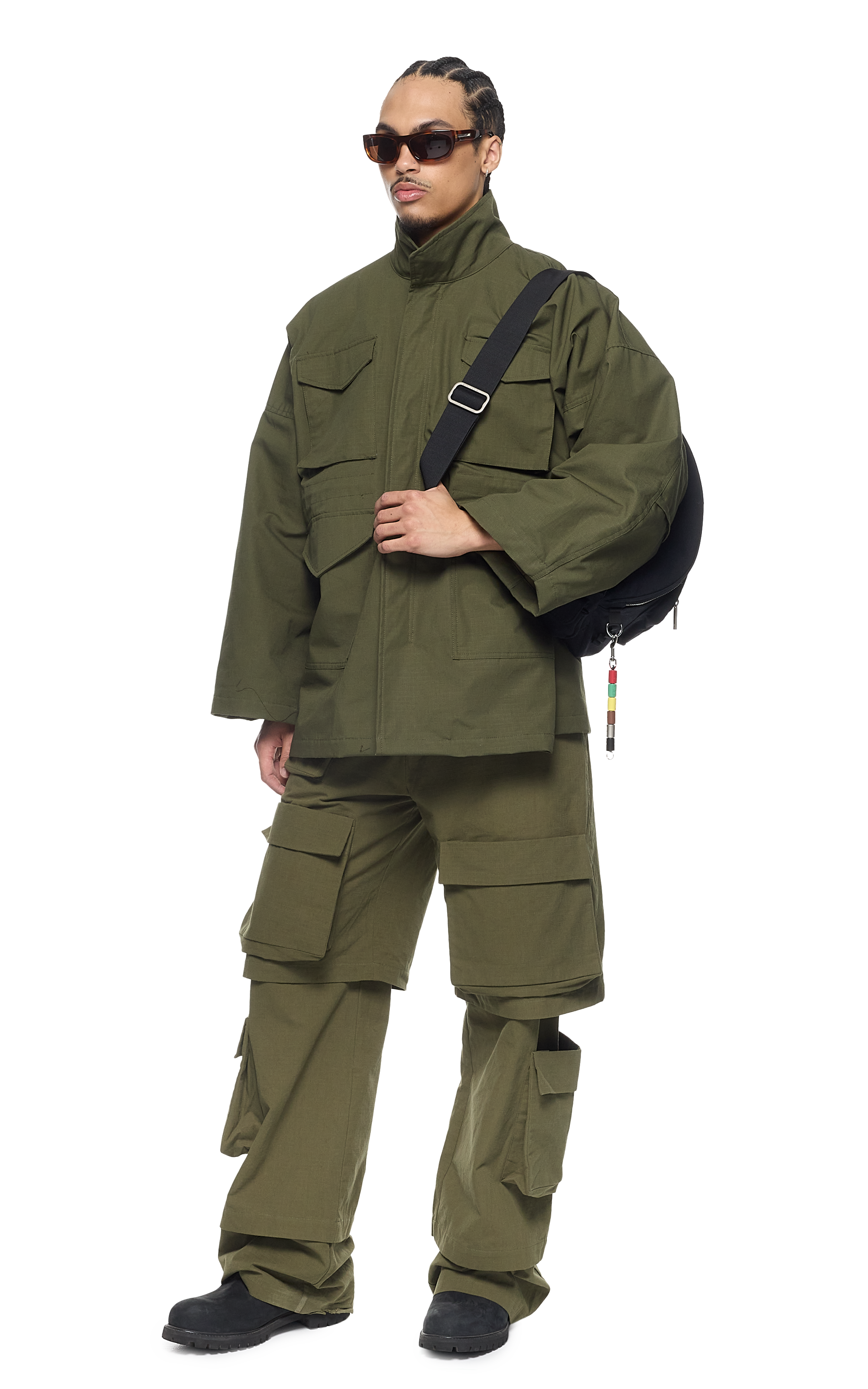 M-SB GREEN CARGO FIELD COAT