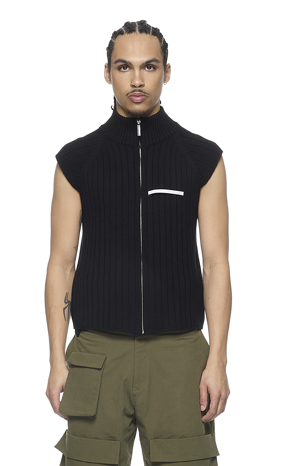 BLACK KNITTED VEST