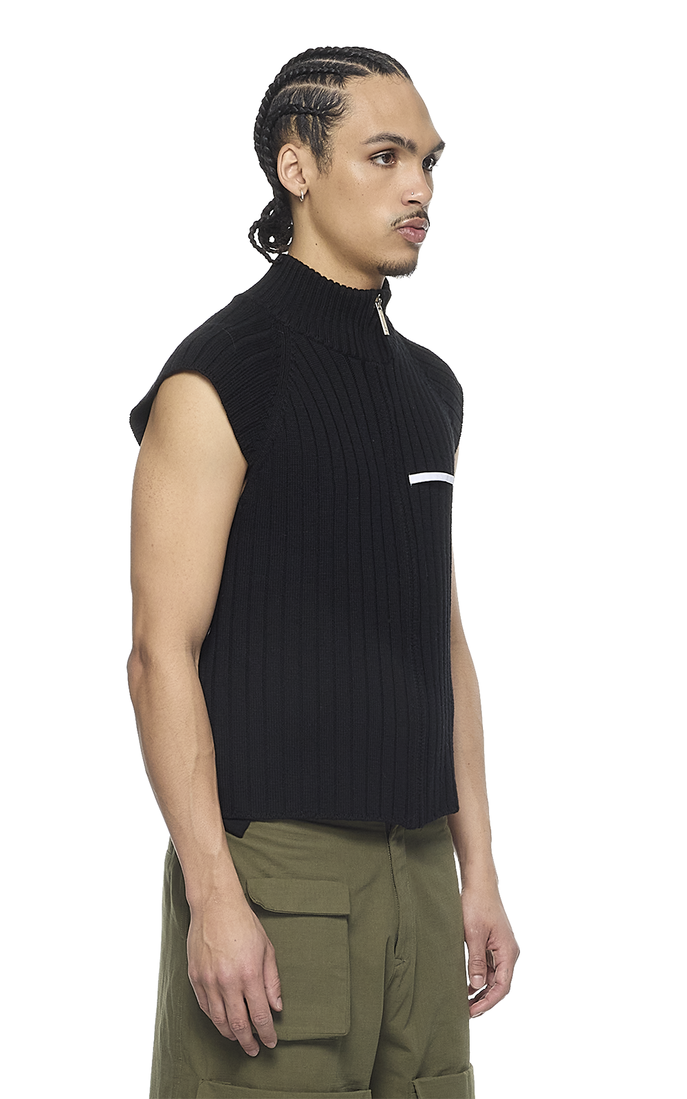 BLACK KNITTED VEST