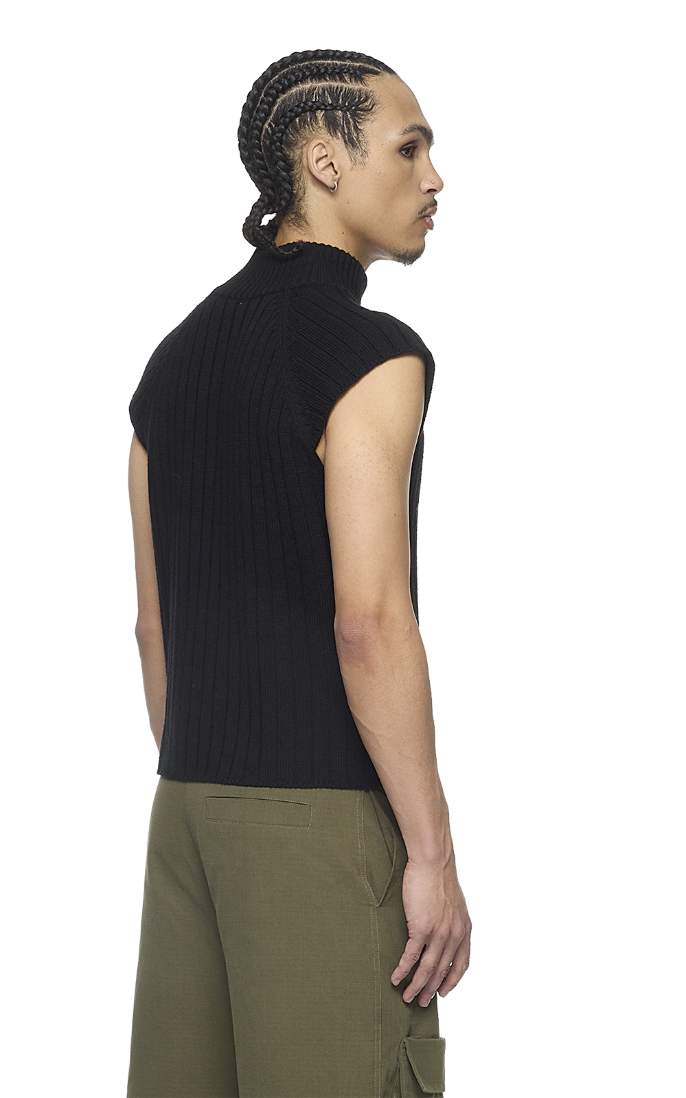 BLACK KNITTED VEST