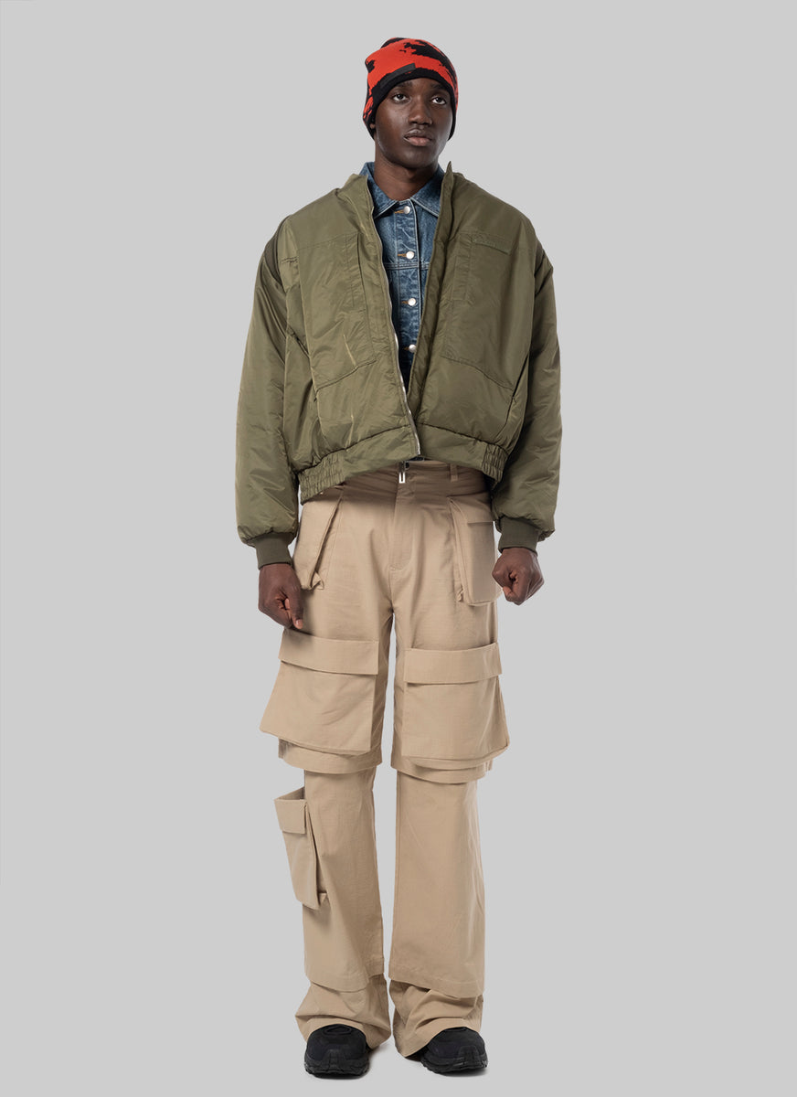 GREEN PULLEDBACK BOMBER – SPENCER BADU