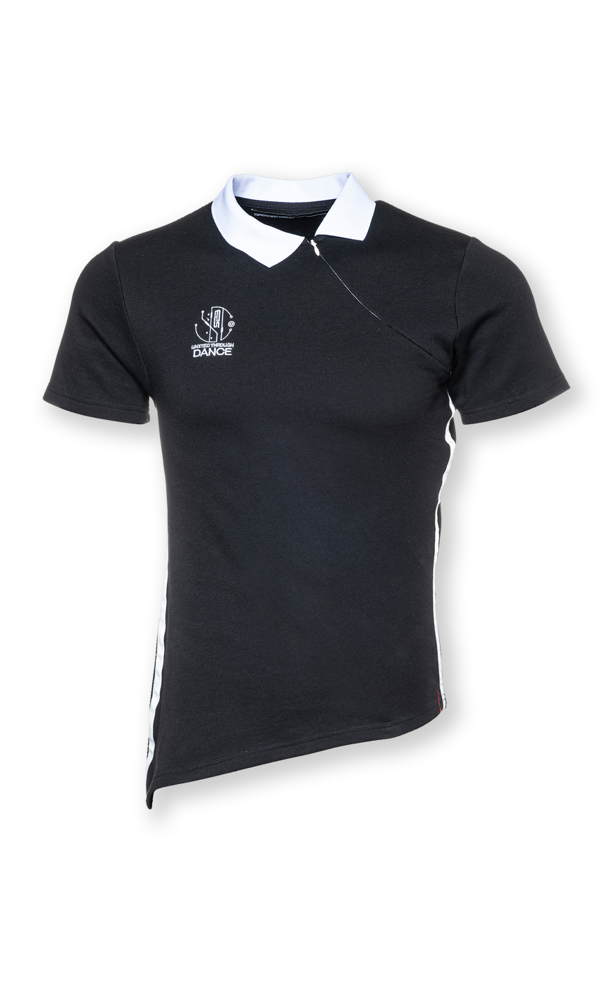 BLACK TWISTED GOLF SHIRT