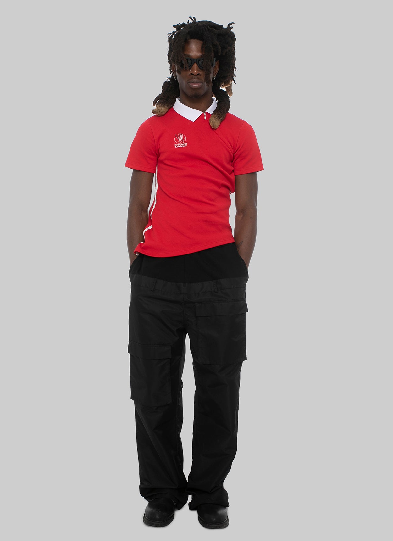 RED TWISTED GOLF SHIRT